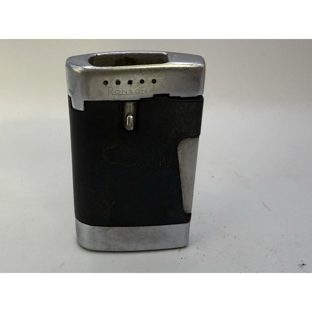 Ronson Varaflame Comet Butane Lighter Un-Tested -Marbled Grey & Black